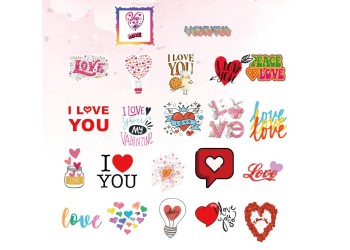 50 stuk valentijnsdag love Cartoon stickers voor kinderen en volwassenen Beloningsstickers Journal Laptop Telefoon Stickers